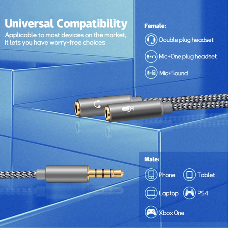 Headset Splitter 3.5mm Audio M - Earphone Splitter Jack recensie en prijs