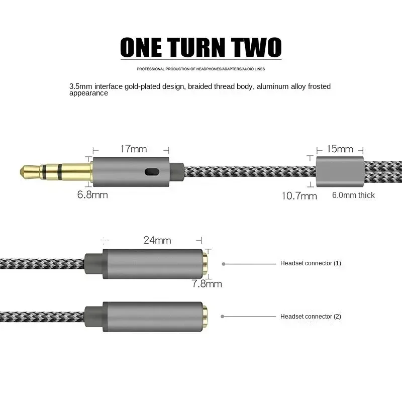 3,5 mm audio-splitter, 1 manne - Earphone Splitter Jack recensie en prijs