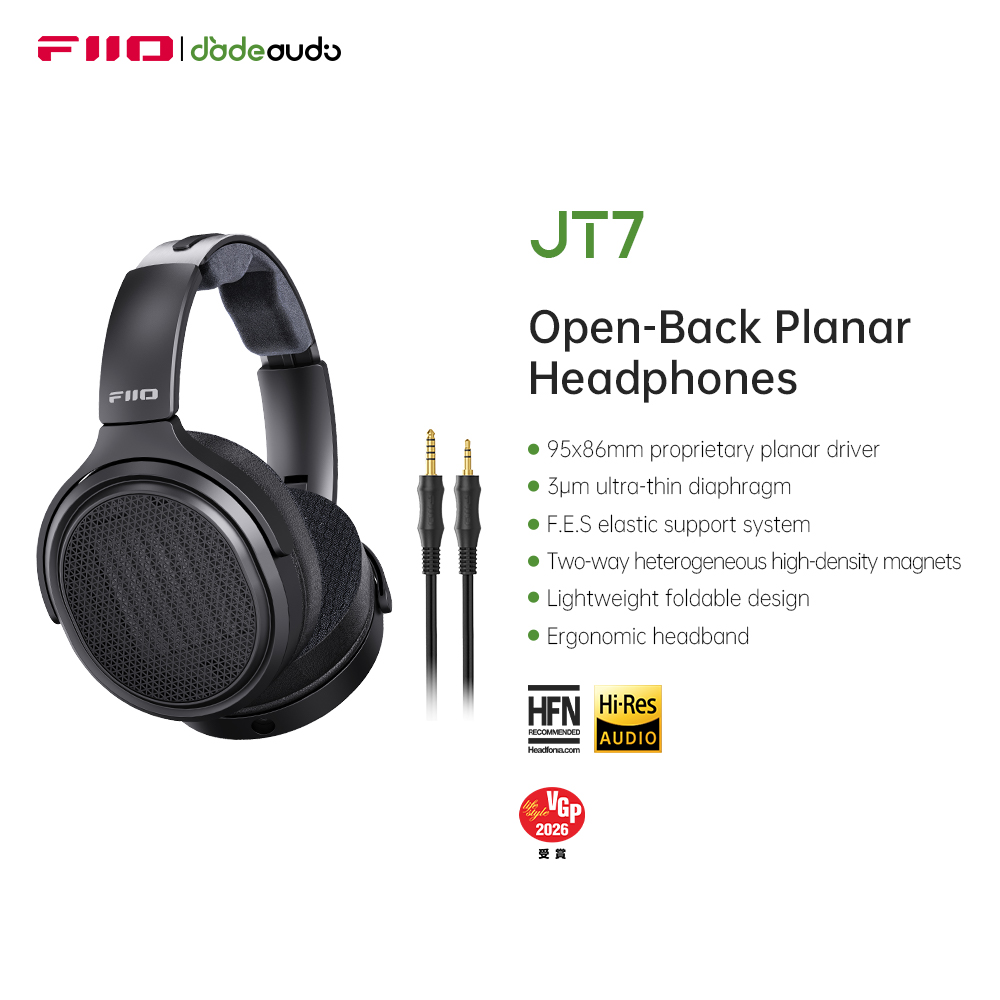 FiiO JT7 Over-Ear Planar Magne - Audiophile Headphone Wired recensie en prijs